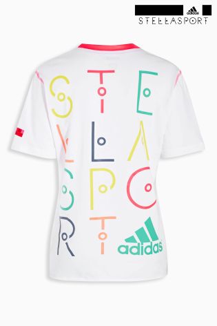 White Adidas StellaSport Logo Tee